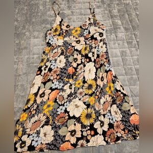 O'Neill Black Floral Midi Dress